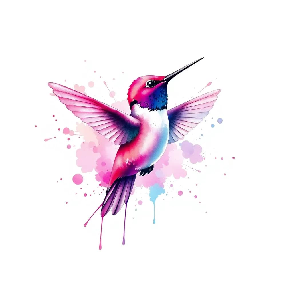 Watercolor tattoo style - AI generated tattoo design